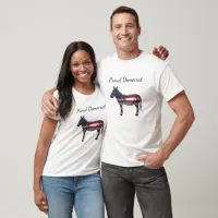 Proud Democrat Donkey American Flag Shirt