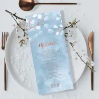 Watercolor Snowdrops Wedding Dusty Blue ID726 Menu