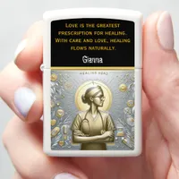 Healing Hero: A Nurse Practitioner in Golden Light Zippo Lighter