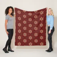 Holly Star Holiday Fleece Blanket Red