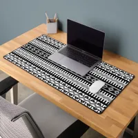 Southwest Black and White Geometric Pattern Desk Mat