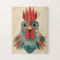 Geometric Rooster Portrait Jigsaw Puzzle