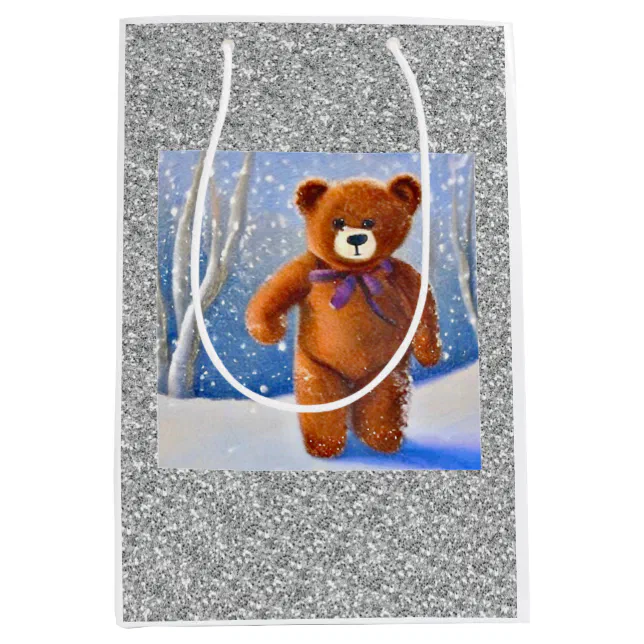 Bear in the snow medium gift bag