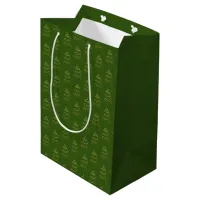 Abstract Sparkling Gold, Green Christmas Tree Medium Gift Bag