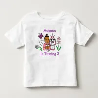 Birthday Fairy and Butterflies Age and Name Toddler T-shirt