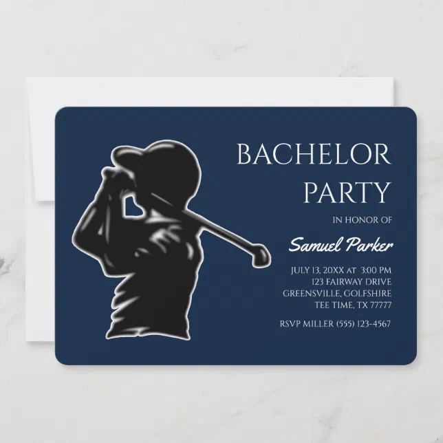 Golf Bachelor Party - golf outing  Classic Stylish Invitation