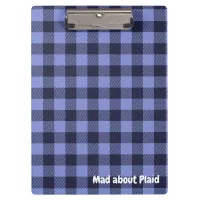 Buffalo Plaid Blue & Black Monogram Simple | Clipboard