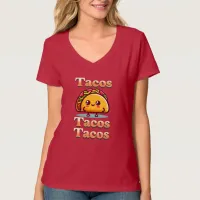 Kawaii Cartoon Tacos  T-Shirt