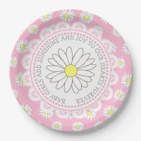 Baby Girl Quote Daisy Themed Baby Shower Plates
