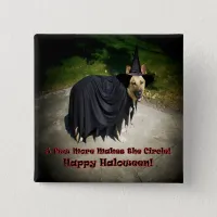 German Shepherd Witch Dog Pinback Button