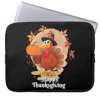 Happy Thanksgiving Typography  Laptop Sleeve