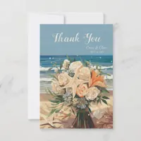 Seaside Theme Wedding Thank You Card Card