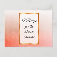 A Recipe For the Bride Wedding Recipe Card