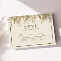 Pampas Grass Earthy Bohemian Exotic Wedding RSVP Card