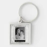 For mom PHOTO Black White and Lace Background Keychain