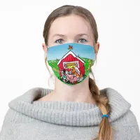 Farm Animals Cartoon Barn Adult Cloth Face Mask