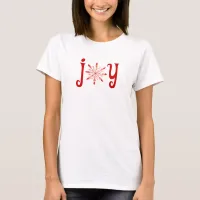 Red Snowflake in Joy Sweatshirt T-Shirt