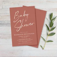 Budget Terracotta Script Baby Shower FLYER