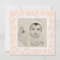 Coral Colored Baby Girl Birth Announcement
