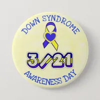 Down Syndrome Awareness Day 3.21 Ribbon Button