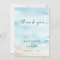 Watercolor Ocean Sea Summer Beach Thank You Card