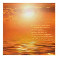 Tranquil Sunset Orange Golden Sky Over Sea Poem SM Faux Canvas Print