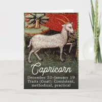 Capricorn the Goat Zodiac Sign Birthday Party Card