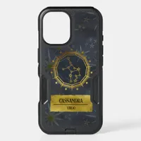 Virgo Dark Zodiac Astrology: Black & Gold iPhone 16 Case