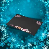 Merry Christmas in Pink on black | Cloth Placemat