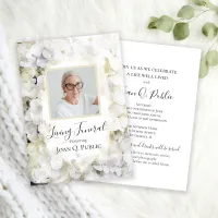 White Hydrangea Watercolor Living Funeral Party Invitation