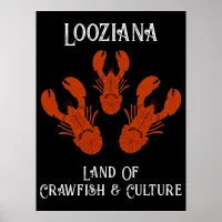 Distressed Travel Cajun Louisiana-Crawfish Creole Poster