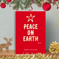 Christmas Star of Wonder Peace on Earth Elegant Foil Holiday Card