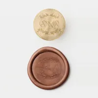 Elegant Botanical Minimalist Wedding Monogram Wax Seal Stamp