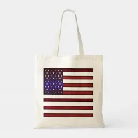 Modern Embossed American Flag Tote Bag