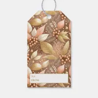 Pink Gold Christmas Pattern#8 ID1009 Gift Tags