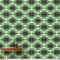 Black and Gold Pattern on Green | Wallpaper