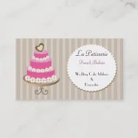 pink Wedding Cake makers business Cards