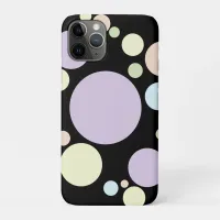 Pastel circles on a black background | iPhone 11 pro case