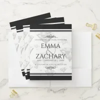 Elegant 60th 75th Diamond Wedding Anniversary Pocket Folder