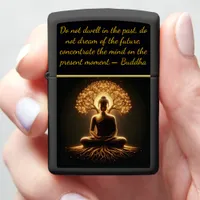 Buddha meditating under a tree zippo lighter