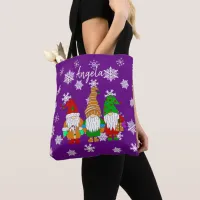 Personalized Christmas Bag with Cute Cartoon Gnome