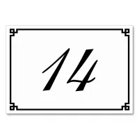 Minimalist Black Greek Key Border Table Number