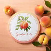 Peach Fuzz Baby Shower Button