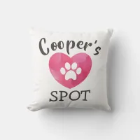 Custom Pet Name Reserved Spot Funny Watercolor Throw Pillow