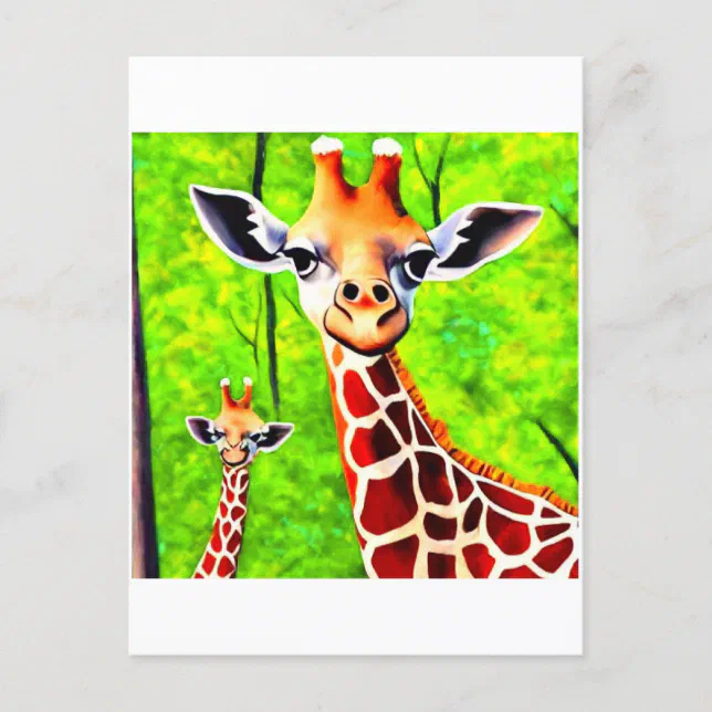 Girafe look postcard