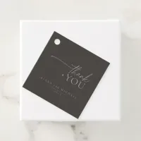 Chic Neutrals Wedding Thank You Charcoal ID1020 Favor Tags