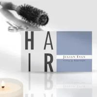 Stylish Dusty Blue Hair Stylist Business Card