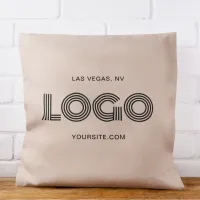 Beige and Black Modern Rectangular Logo Throw Pillow