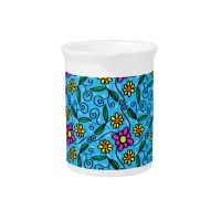 Abstract Floral Beverage Pitcher