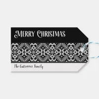 Cozy Black & White Scandinavian Sweater Christmas Gift Tags